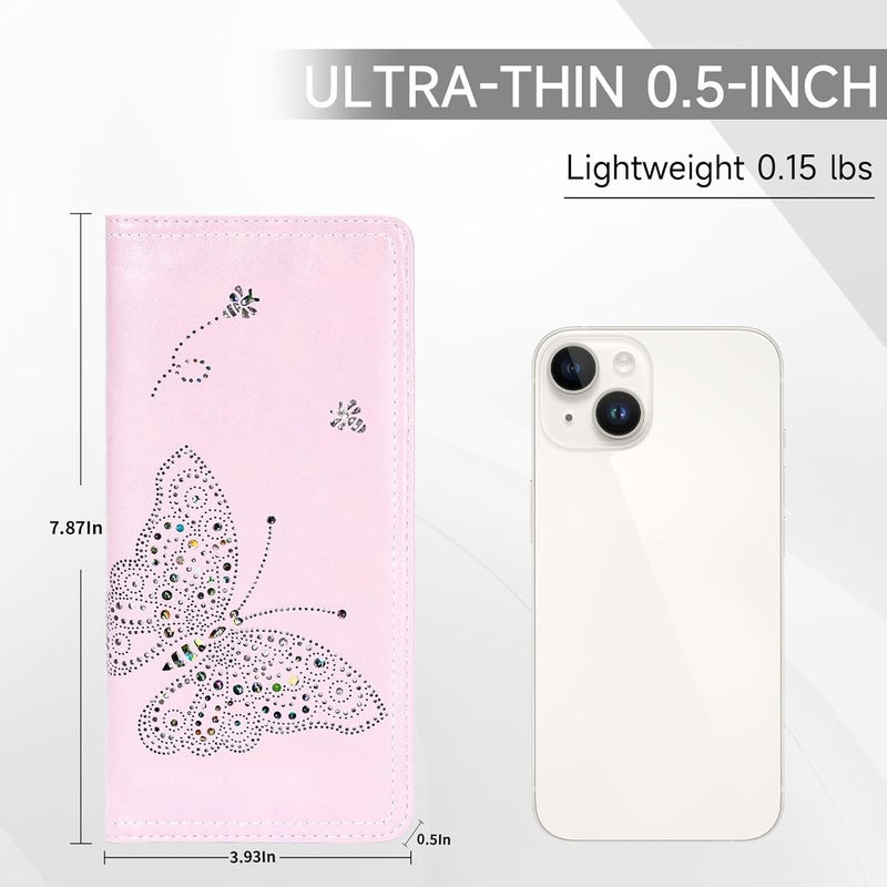 KITEVIUN RFID Wallet Women Ultra Slim Thin Womens Wallet Compact Clutch Long Ladies Wallet for Women LIGHT-PINK - Image 2